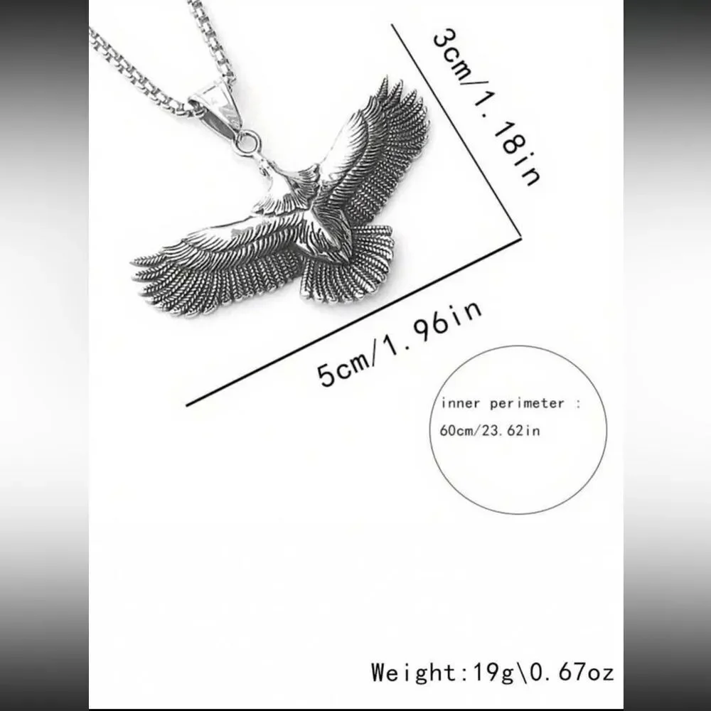 Vintage style Eagle Pendant Necklace With Stainless Steel Chain‎